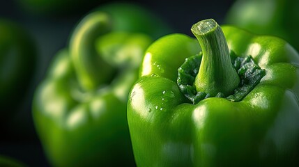 Poster - Fresh Green Bell Peppers