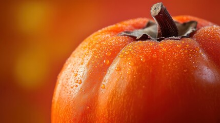 Poster - Close-up of a Juicy Persimmon