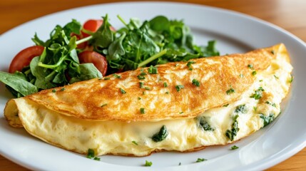 Sticker - Delicious Omelette with Fresh Greens and Tomatoes