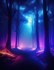 Sticker - Magical forest at night