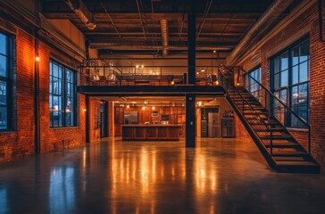 Canvas Print - Industrial Loft Interior Design