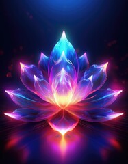 Sticker - Neon lotus flower glow