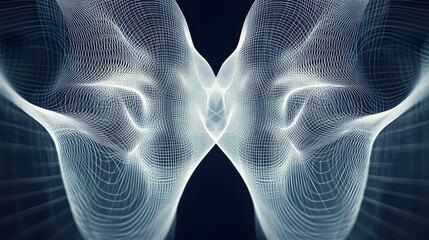 Poster - Abstract Digital Grid Pattern with a Distorted Shape