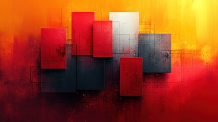 Canvas Print - Abstract Art: Red and Orange Hues