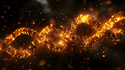 Poster - Abstract glowing infinity symbol made of sparkling particles on a dark background.