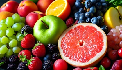 Vibrant and Fresh Fruits Showcasing Unique Appearances and Juicy Interiors, Ideal for Healthy Eating and Culinary Inspiration