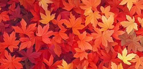 Seasonal vibrancy with AI-generated illustrations of red and orange autumn leaves.