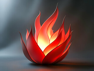 Poster - A vibrant flame design emanating light, perfect for creative projects or inspiration.