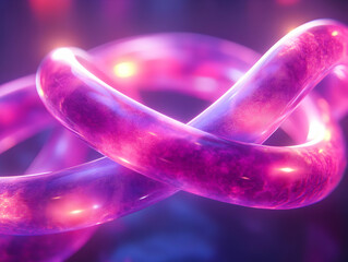 Poster - Colorful abstract glowing rings intertwined in a vibrant design.