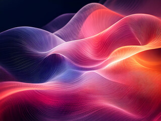 Poster - Abstract wavy patterns with vibrant colors blending in a smooth flow, creating a dynamic and energetic visual.