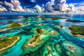 Breathtaking Aerial View of the Bahamas Overlooking the Mysterious Bermuda Triangle Waters