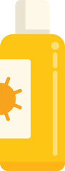 Poster - Yellow sunscreen bottle protecting skin from sunburn