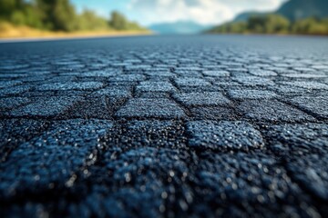 Close-up of Cobblestone Road