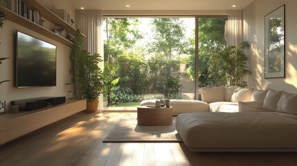 Wall Mural - Modern Living Room with a View