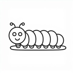 Wall Mural - caterpillar black line icon isolated on a white