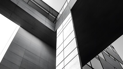 Canvas Print - Geometric Architecture in Black and White