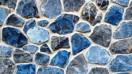 Sticker - Wall terrace texture gray blue stone granite black white background marble surface pattern small sandstone have mixed sand tile background