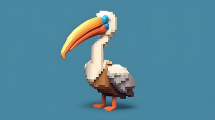 Wall Mural - Pelican 3D Cartoon 