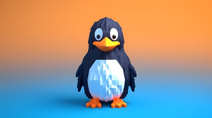 Canvas Print - Penguin 3D Cartoon 