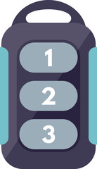 Poster - Electronic car key fob with three buttons for locking and unlocking a vehicle