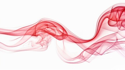 swirling movement of red smoke group, abstract line Isolated on white background