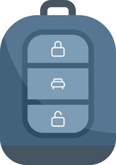 Poster - Simple icon of a modern electronic car key fob with lock, unlock and trunk release buttons