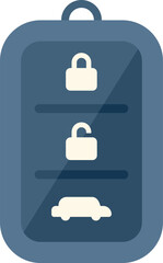 Poster - vector illustration of a car key fob, featuring lock and unlock buttons and a car icon, symbolizing 