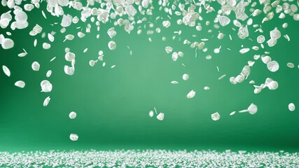 Poster - multiple shots of white particles exploding against a green screen background. perfect for compositi