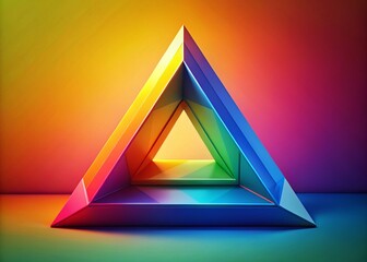 Aufkleber - Geometric Triangle Shape in Vibrant Colors on a Clean Background for Abstract Design Purposes