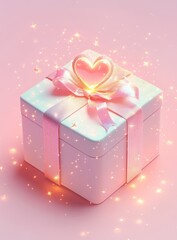 Poster - gift box with heart