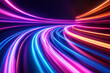© Sekai - Bold Neon Light Trails Intersecting in a Futuristic Pattern, Creating an Eye-Catching and Dynamic Abstract Composition