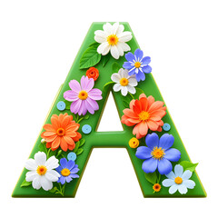 Poster - flower alphabet letter