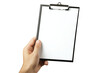 © masud - Blank Clipboard Mockup: Hand Holding White Paper