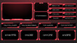 © Rezaul - Red streaming overlay with panels buttons interface for streaming