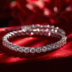 Wall Mural - Diamond Bracelet on Red.