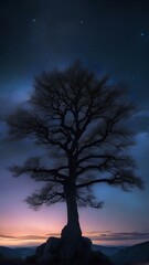 trees in the night sky, night sky wallpaper, night sky photos, beautiful night sky, wood wallpaper, high definition wallpaper