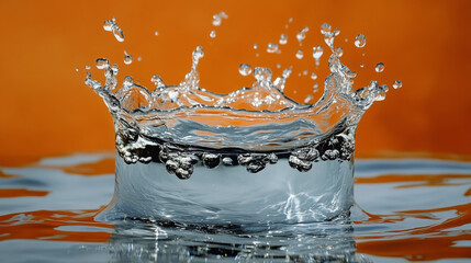 Poster - Water droplet creates a crown-shaped splash.