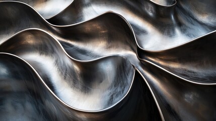 Poster - abstract curving lines in metallic tones, evoking a sleek, futuristic feel.