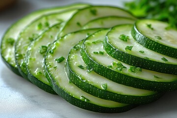 Canvas Print - Freshly Sliced Zucchini