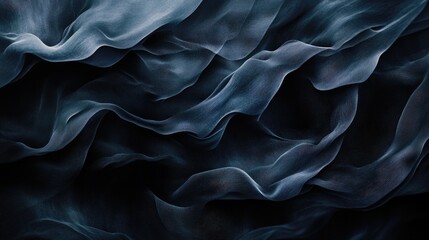 Poster - abstract dark waves with subtle hints of color weaving through the shadows.