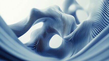 Poster - abstract lines bending and twisting into organic shapes, forming a dynamic 3d structure.