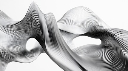 Poster - abstract lines bending and twisting into organic shapes, forming a dynamic 3d structure.