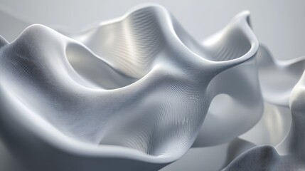 Poster - abstract lines bending and twisting into organic shapes, forming a dynamic 3d structure.