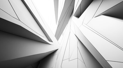 Aufkleber - Abstract lines converging at sharp angles, creating a futuristic architectural vibe.