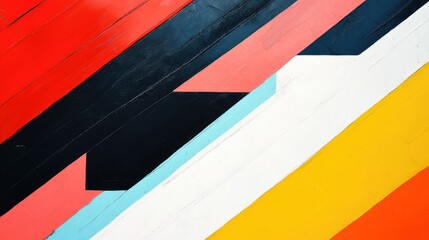 Poster - Bold diagonal abstract lines cutting across the frame in contrasting colors.