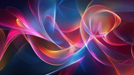 Poster - Bright abstract lines forming a chaotic yet harmonious composition of curves and angles