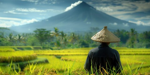 Wall Mural - person in the field