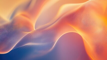Poster - Soft, flowing abstract lines creating a sense of movement and depth on a gradient background.