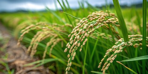 Canvas Print - green wheat field