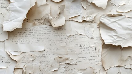 Weathered vintage paper with delicate handwritten notes, creating a soft, aged texture.